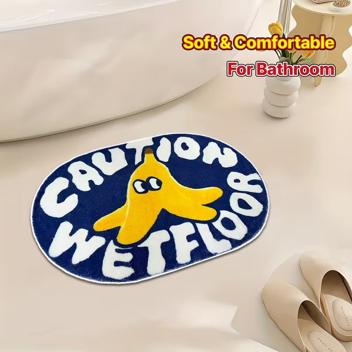 Comical Banana-Themed Bath Mat for Bathroom