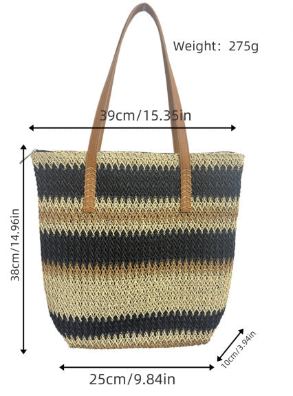 Shopping and beach bag with elegant stripe pattern Stornfield