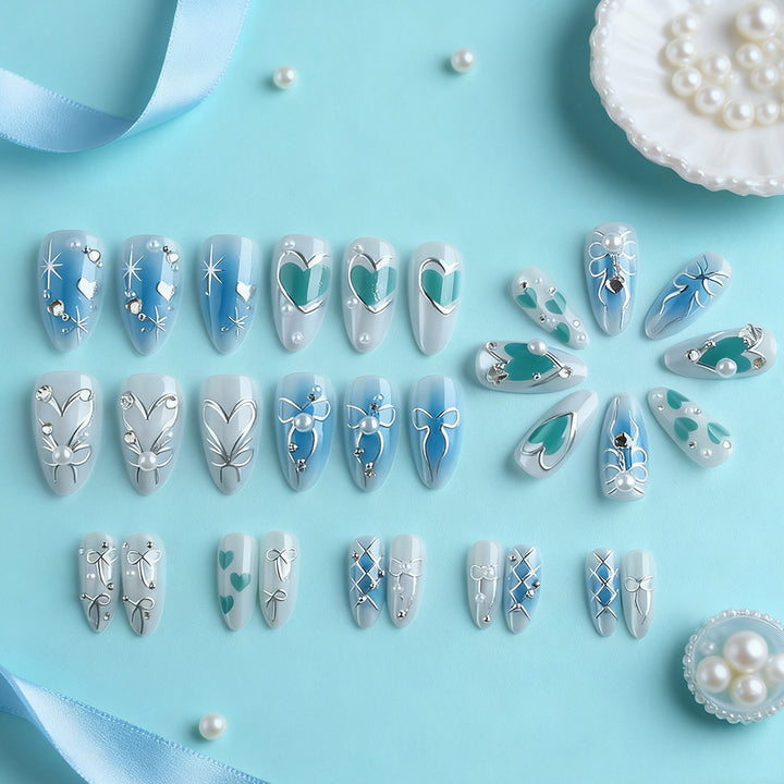 Artistic Crystal-Embellished Nail Art Set Stornfield