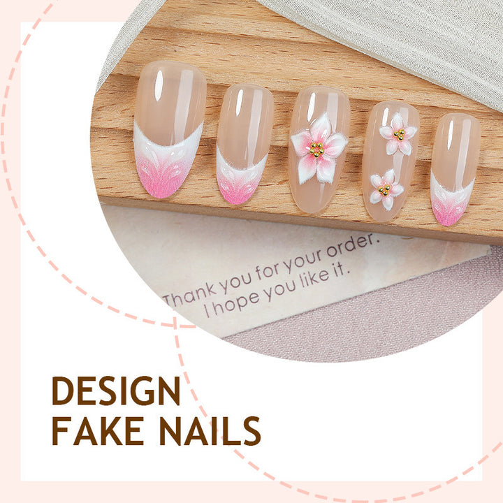 Artificial nail set with floral designs Stornfield