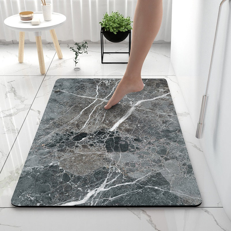 Artistic Marble Print Bath Mat