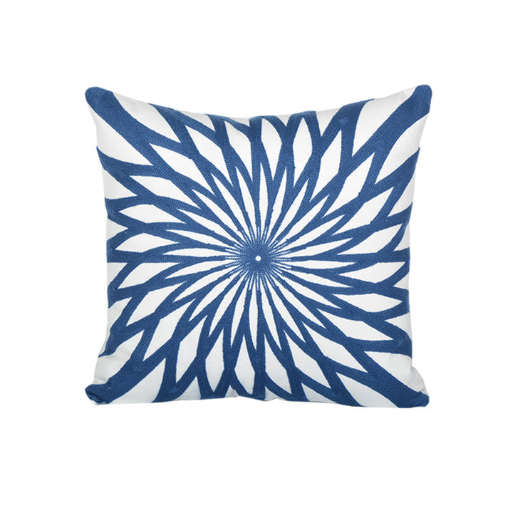 Decorative Geometric Cotton Throw Pillow Cover with Hidden Zipper and Removable Insert