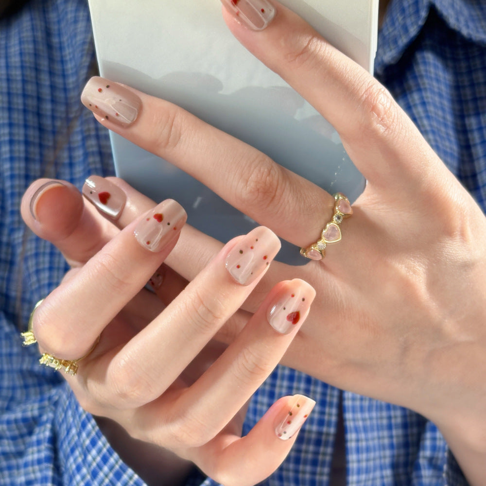 Decorative Gemstone and Floral Press-On Nails Stornfield