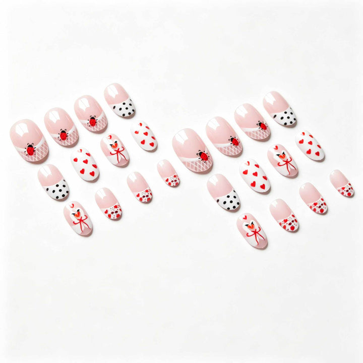 Heart-Themed Acrylic Nail Art