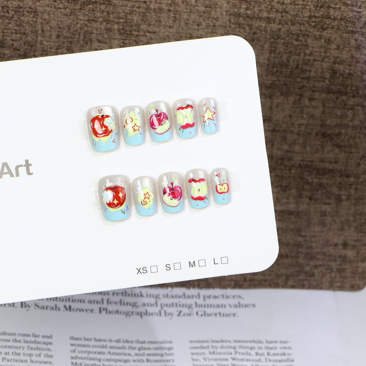 Whimsical Fruit-Themed Press-On Nail Art Set Stornfield
