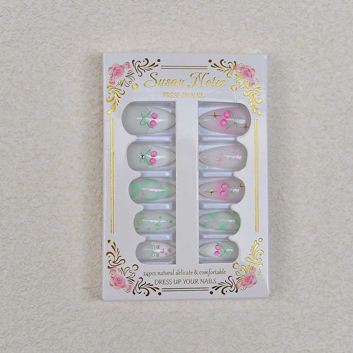 Elegant Floral Art Press-On Nail Set Stornfield