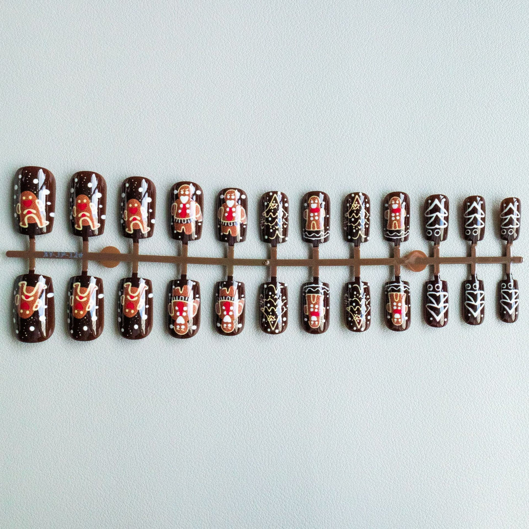 Festive Gingerbread Themed Nail Art Set