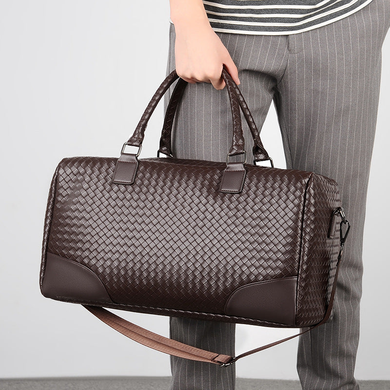 Premium Woven Leather Weekender Bag Stornfield