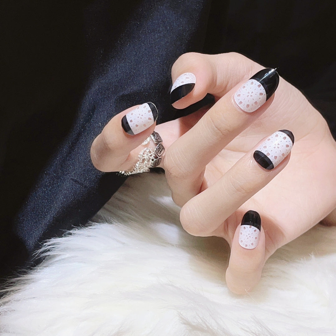 Artistic Press-On Nail Tips Set with Unique Patterns