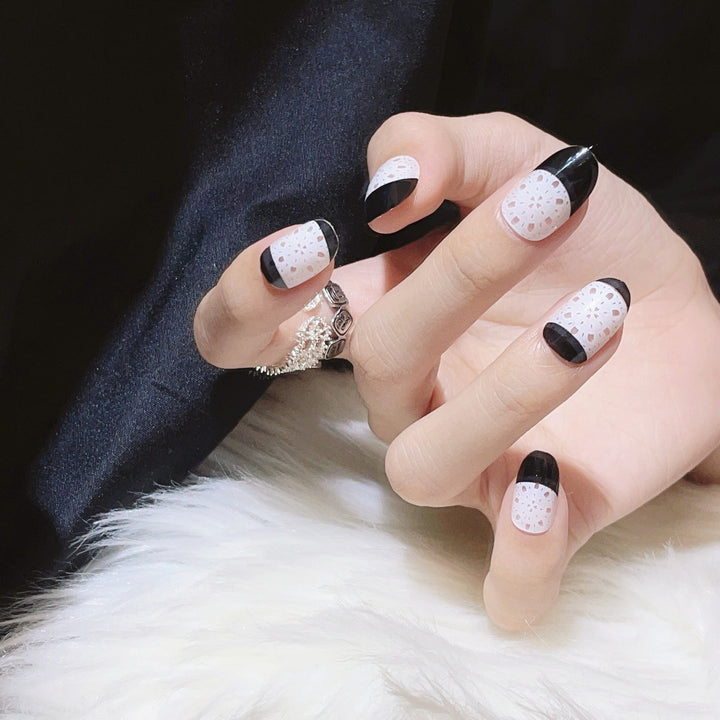 Artistic Press-On Nail Tips Set with Unique Patterns
