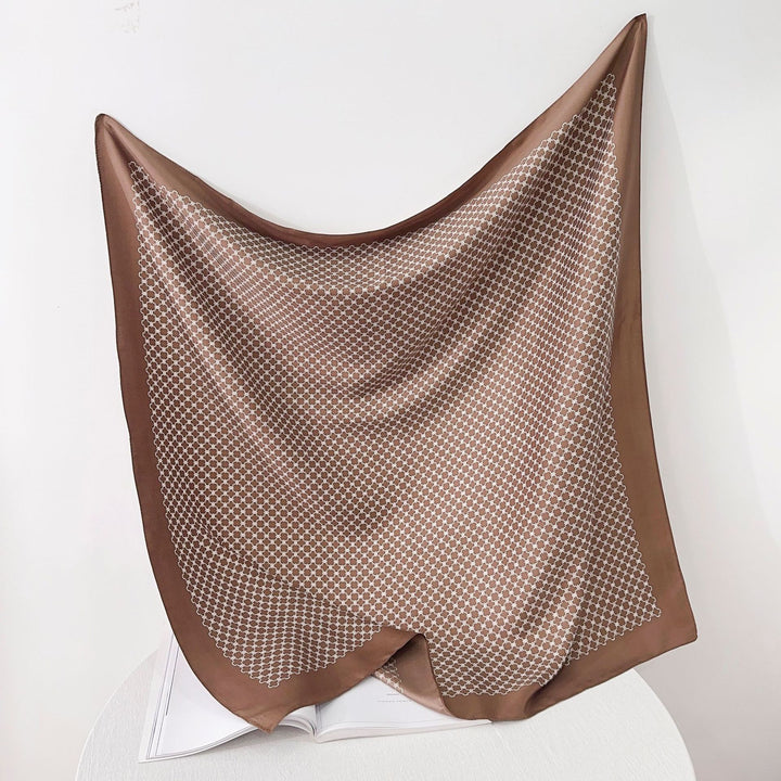 Women's silk scarf in elegant botanical design Stornfield