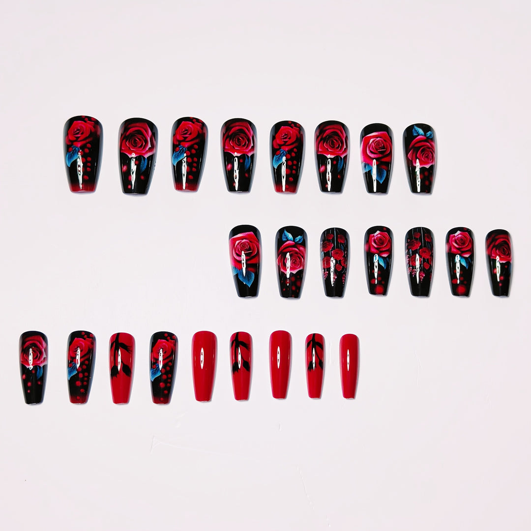 Elegant and Creative Art Nails with Rose Design Stornfield