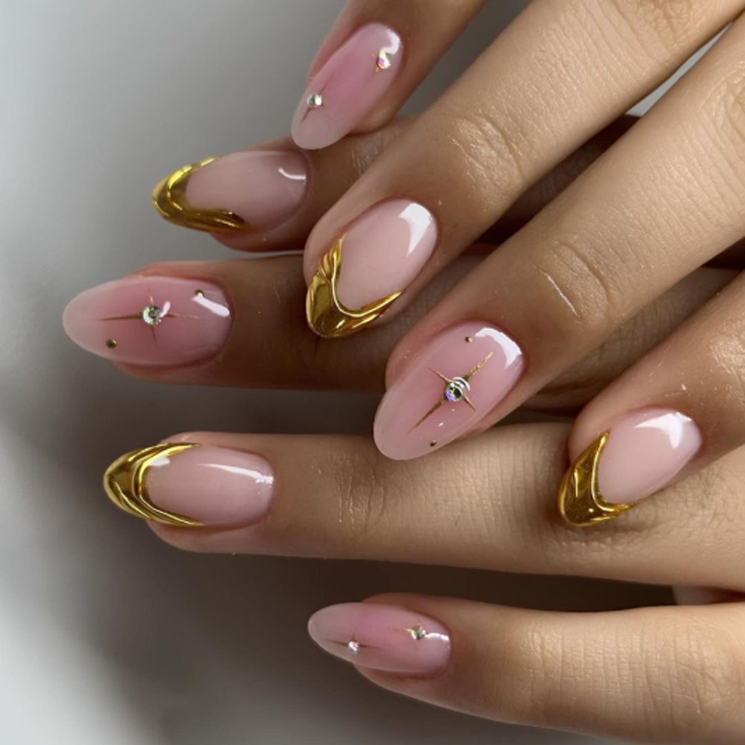 Artistic Nail Extensions with Glamorous Gold Finish Stornfield