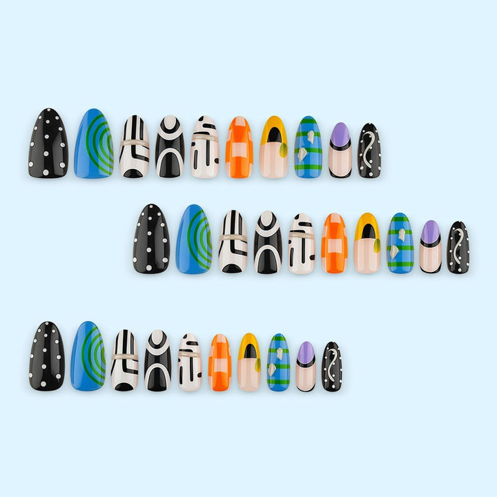 Creative nail tips with geometric designs Stornfield