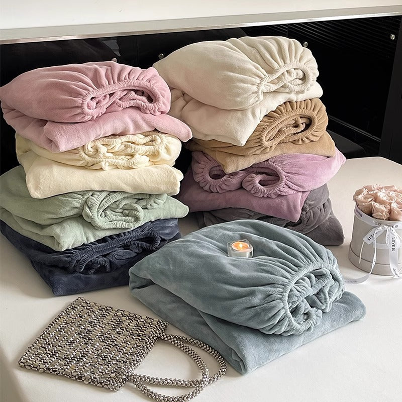 Premium Deep-Pocket Fitted Sheet Set with Silky Breathable Microfiber and Elastic Skirt