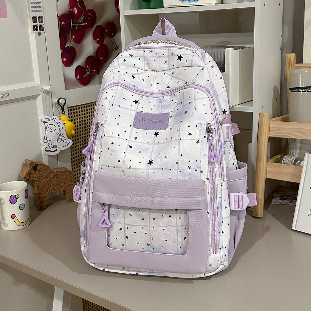 Star-Patterned Multi-Compartment Backpack Stornfield
