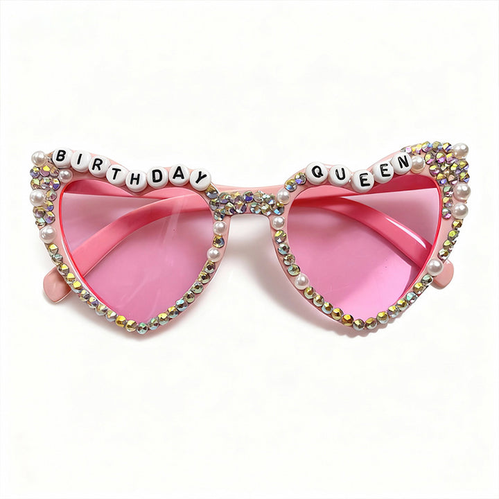 Decorative Rhinestone-Embellished Heart-Shaped Sunglasses Stornfield