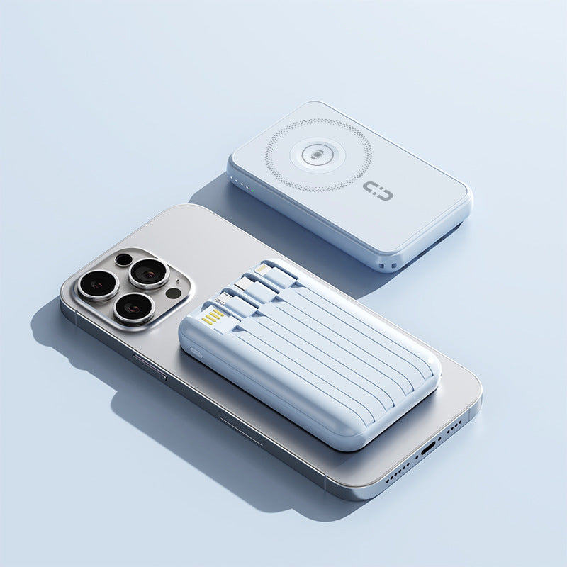 Compact power bank with integrated charging cable and fast charging function Stornfield