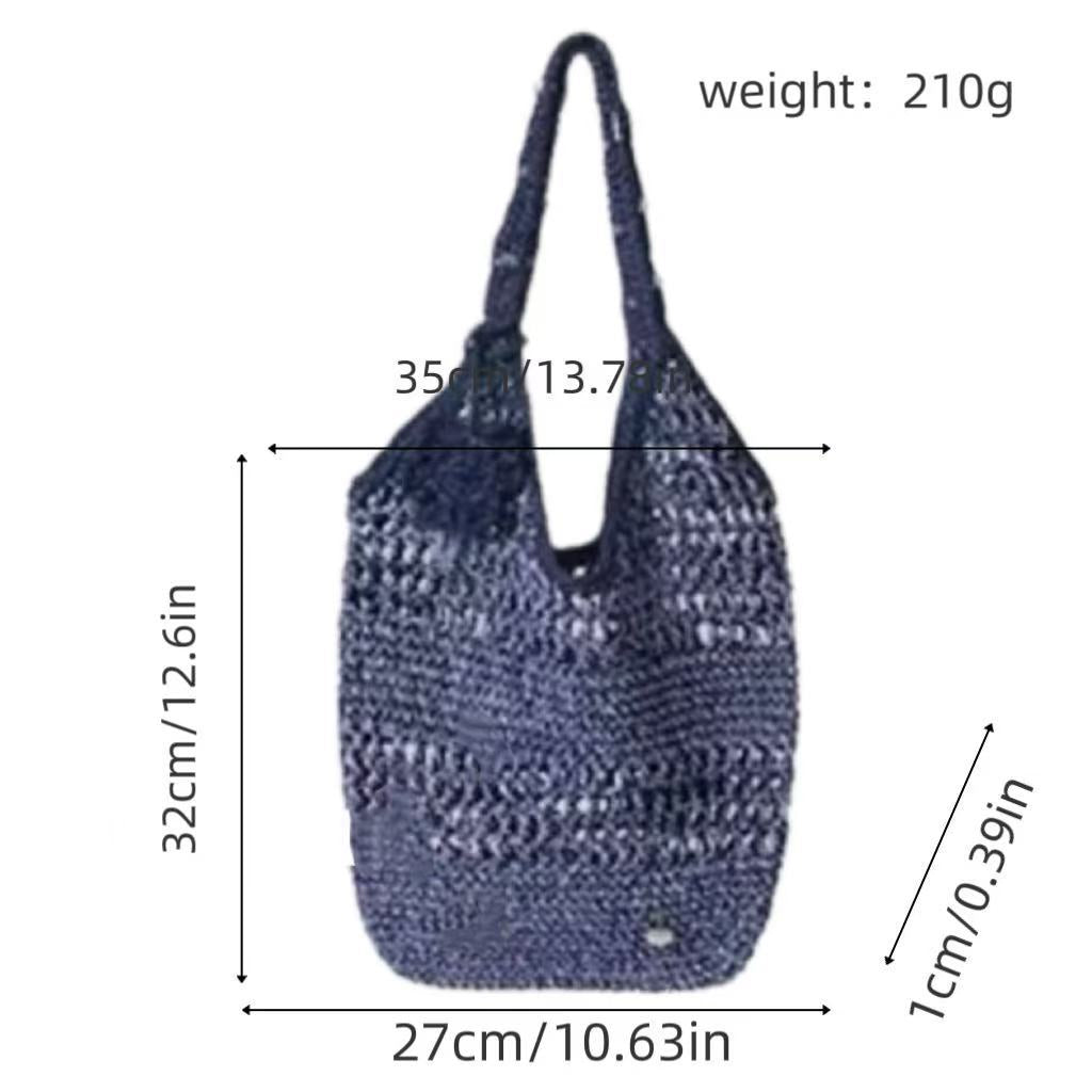 Tote bag made from hand-crocheted yarn with ergonomic shoulder straps Stornfield