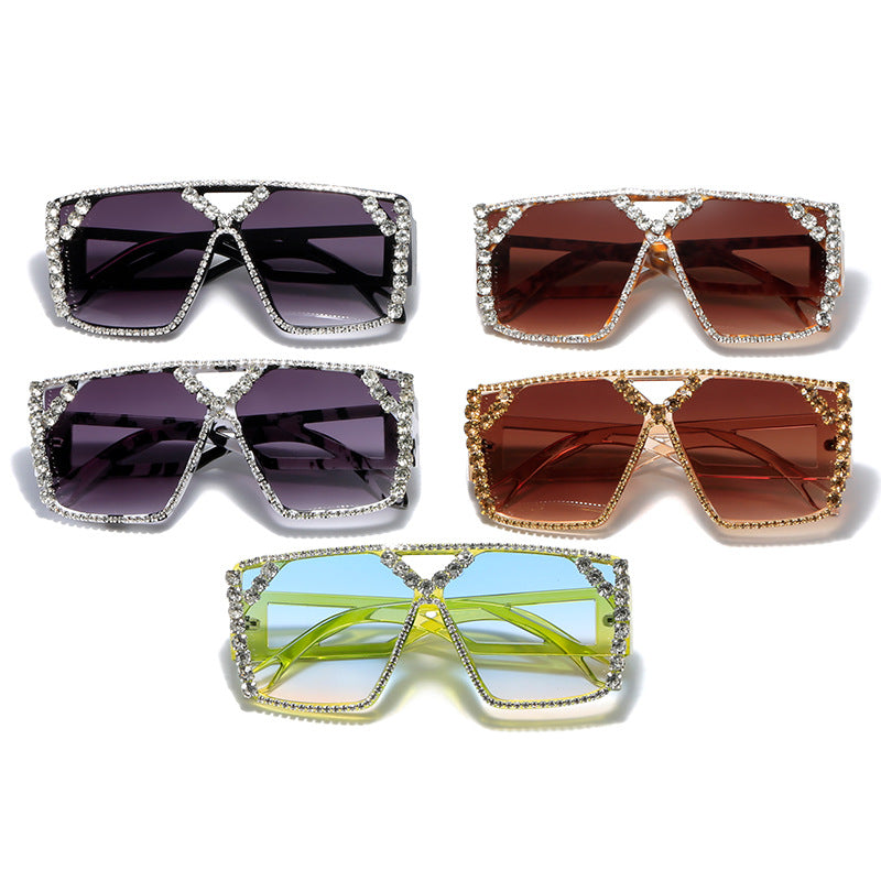 Women's Glamorous Oversized Sunglasses with Sparkling Frame and UV Protection Stornfield