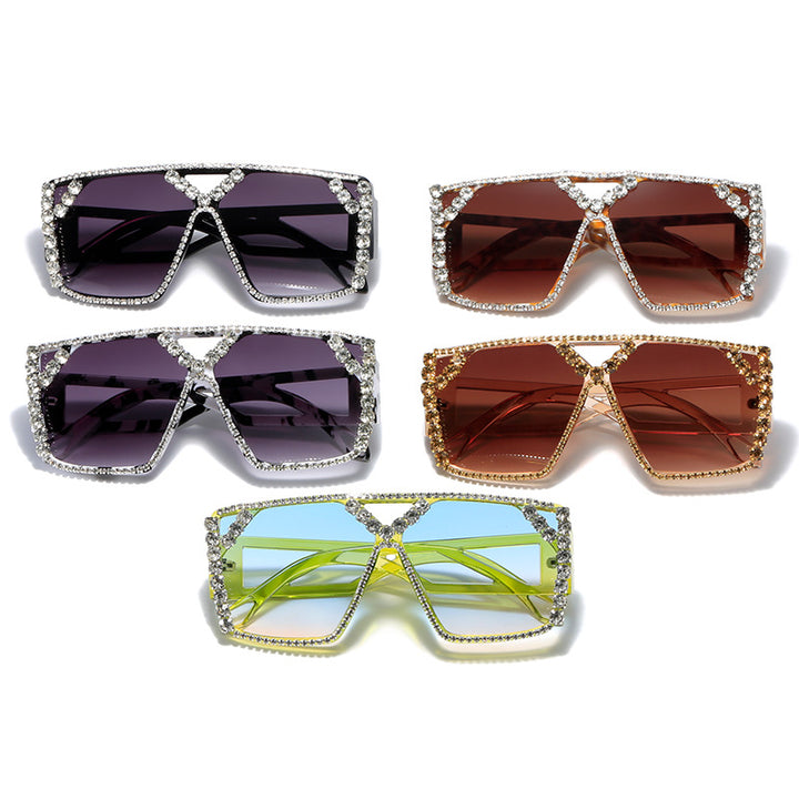 Women's Glamorous Oversized Sunglasses with Sparkling Frame and UV Protection Stornfield