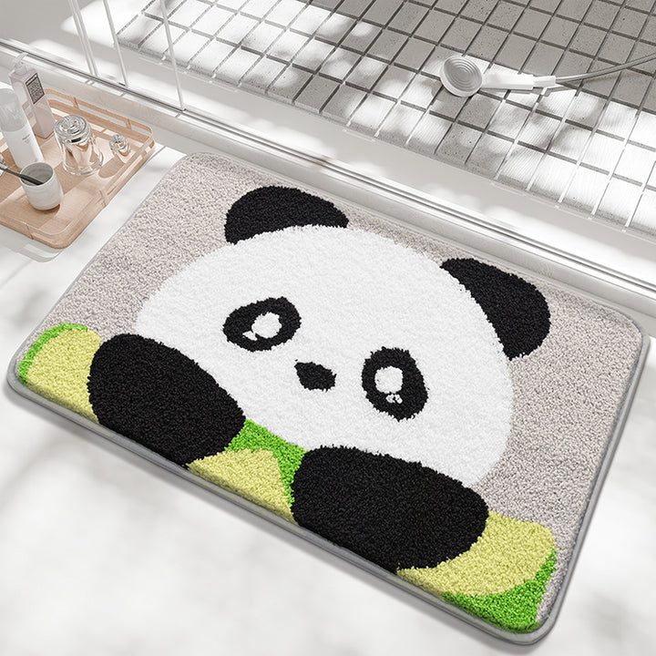 Adorable Panda-Themed Bathroom Rug