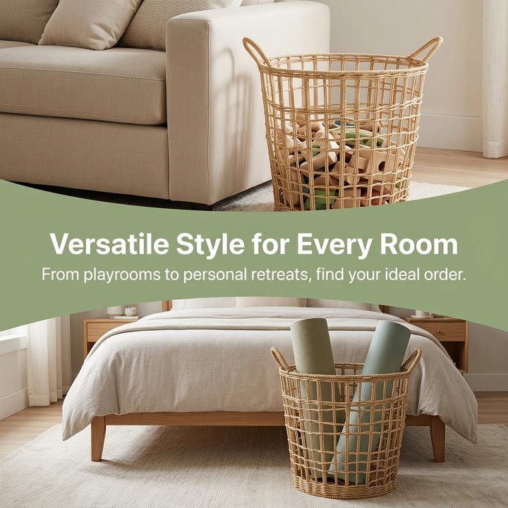 Stylish storage basket made of natural material Stornfield