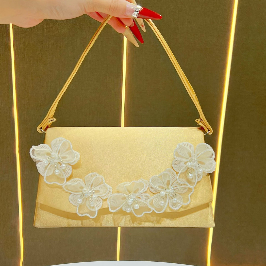 Floral-Accented Evening Handbag
