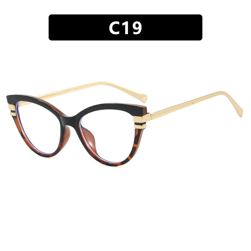 Ladies Cat-Eye Sunglasses with Elegant Plastic Frame and Golden Accents Stornfield