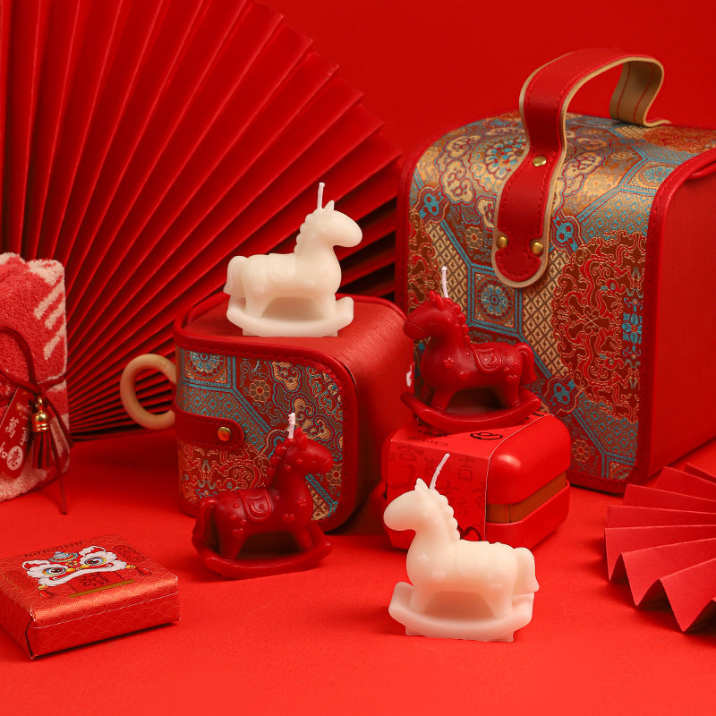 Novelty Rocking Horse Sculptural Wax Candle