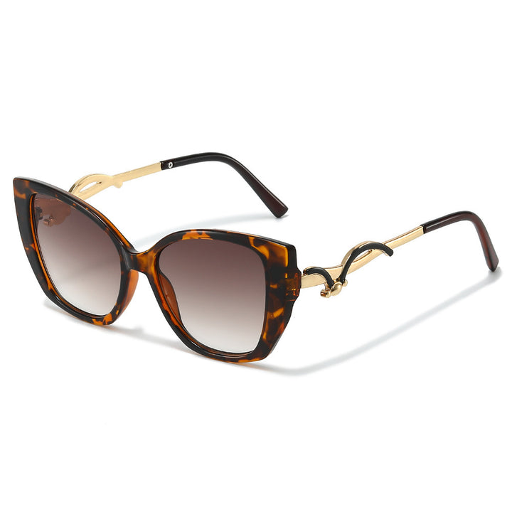 Oversized Geometric Cat-Eye Sunglasses with Gold Accents Stornfield