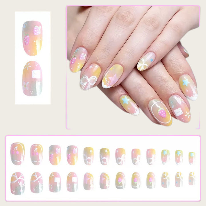 Creative artificial nails with colorful designs Stornfield