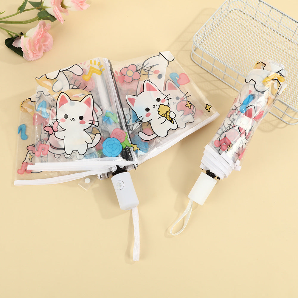 Women's transparent zipper pouch with cute cat designs Stornfield