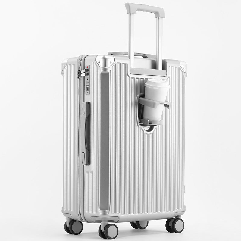 Unisex Travel-Friendly Hard Shell Suitcase with Integrated Beverage Holder Stornfield