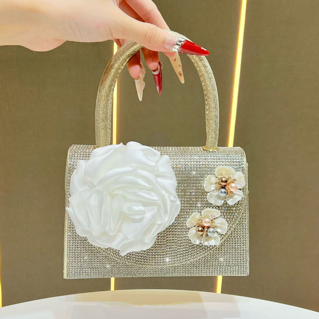 Floral Embellished Handheld Evening Bag