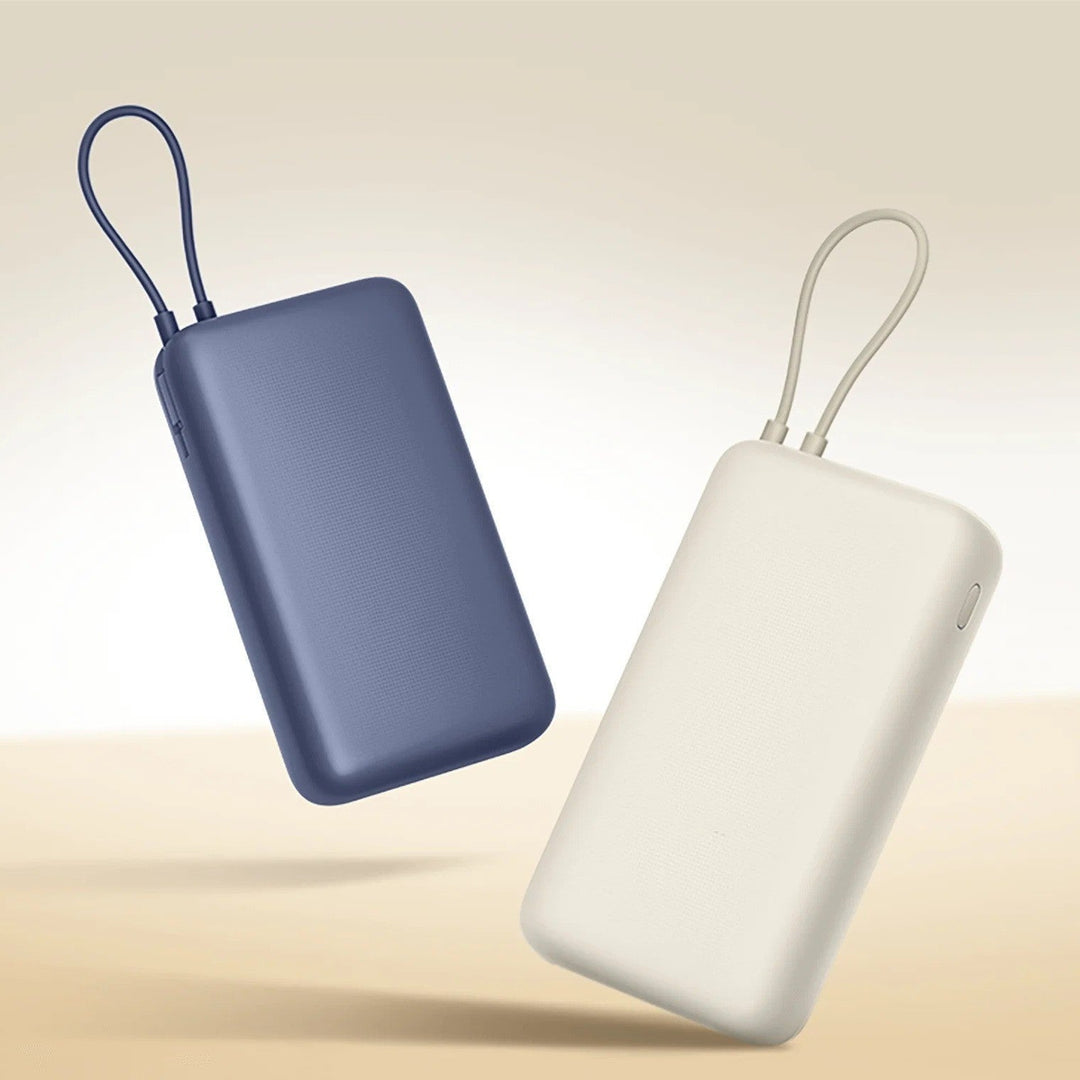 Compact Slim portable power bank with dual fast-charge USB-C ports and durable lanyard Stornfield