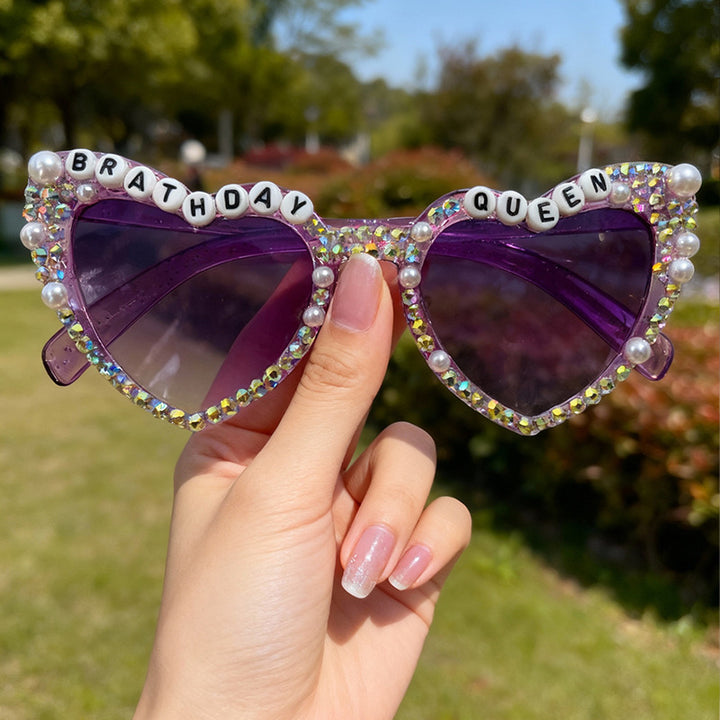 Decorative Rhinestone-Embellished Heart Sunglasses Stornfield