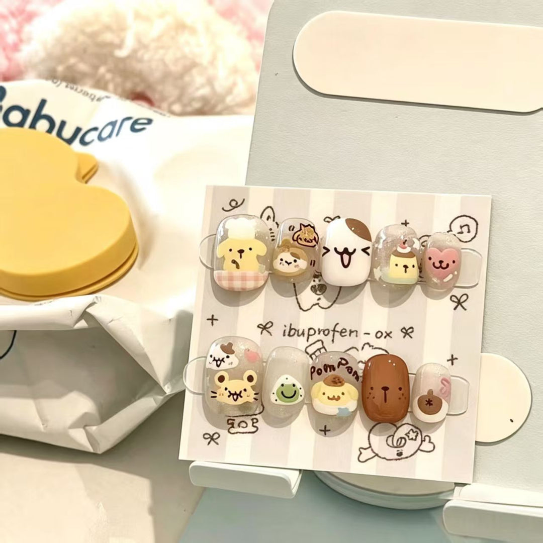 Cute Character Press-On Nail Art Set Stornfield