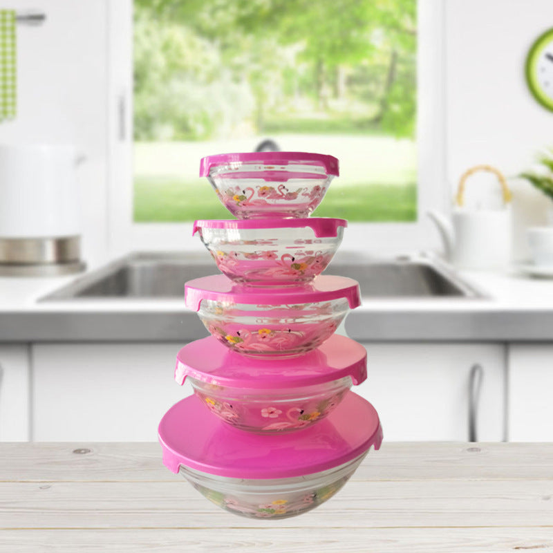 Ladies Storage Bowls Set with Colorful Flamingo Motifs Stornfield