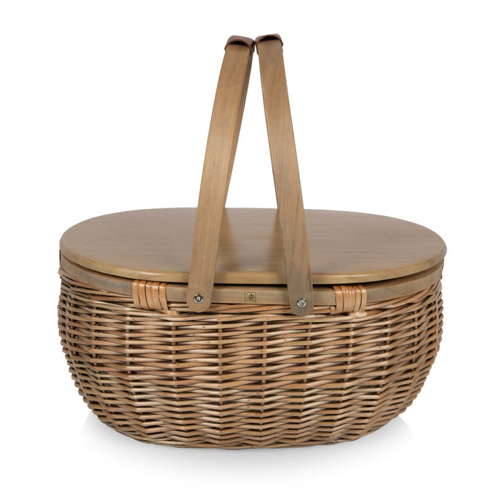 Women’s picnic basket with removable wooden lid and practical carrying handle Stornfield