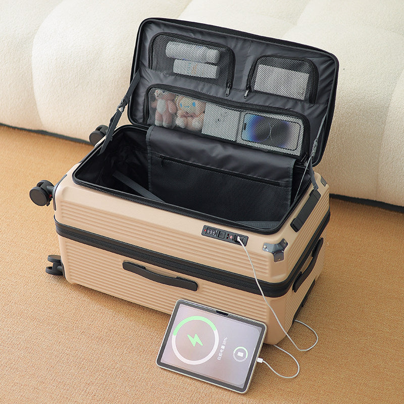 Men's Smart Multi-Compartment Hard Shell Travel Suitcase Stornfield
