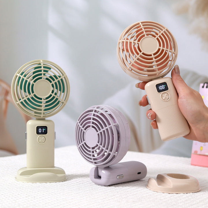 Women portable mini fan with digital speed display Stornfield