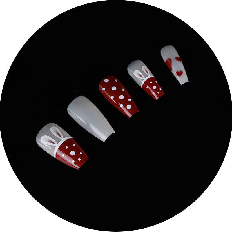 Playful Bunny-Themed Press-On Nail Art Stornfield
