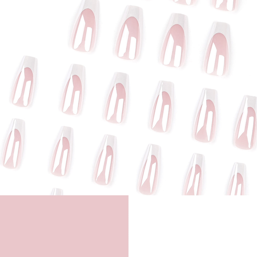 Elegant Nail Extensions with High Gloss Finish and Precise French Tip Stornfield