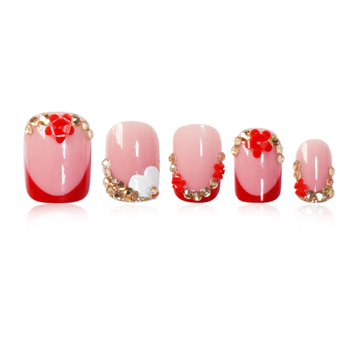 Floral-Accent Press-On Nail Art Stornfield