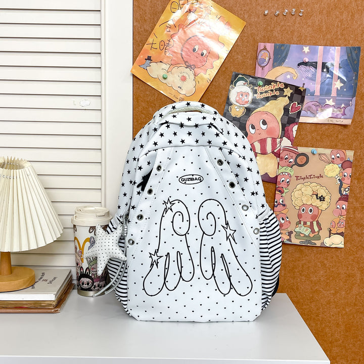 Whimsical Character Print Backpack Stornfield