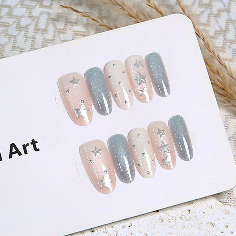 Acrylic nail set with sparkling star designs Stornfield