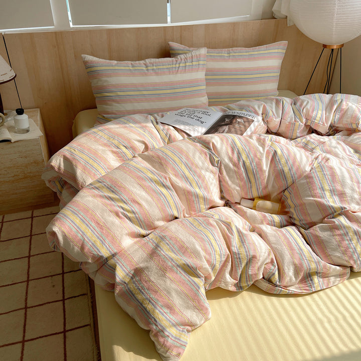 Striped Cotton Duvet Cover Set