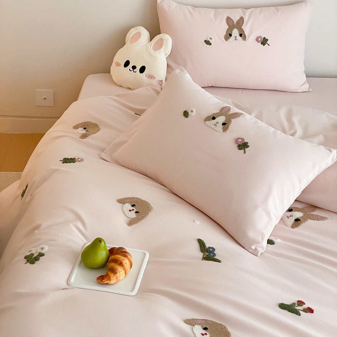 Children's Embroidered Horse Cotton Sateen Duvet Cover Set