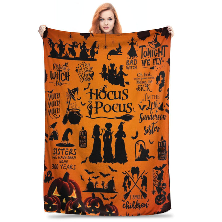 Halloween-Themed Cozy Fleece Blanket